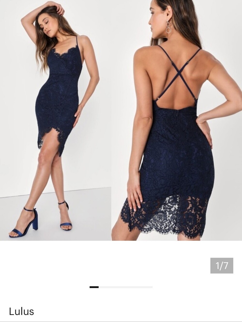 Lulus Navy Blue Lace Dress